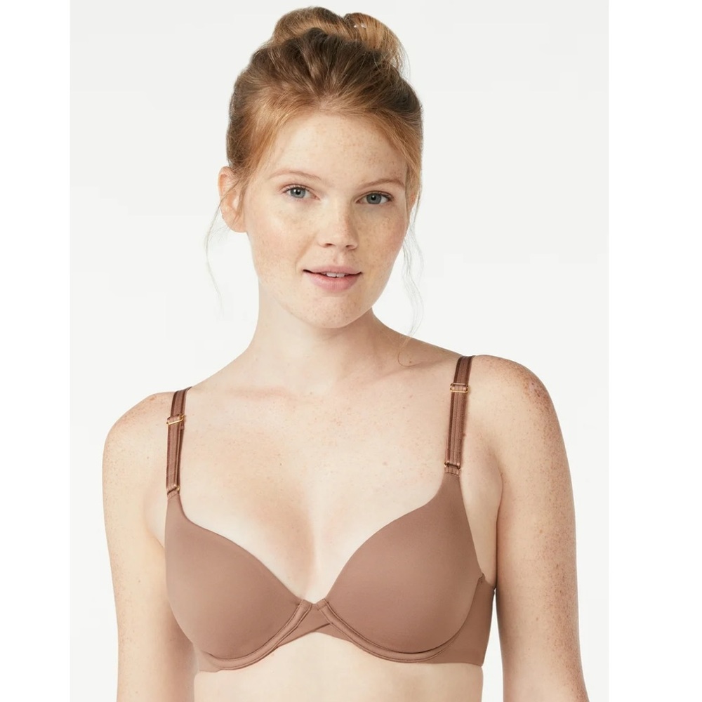 Joyspun Moroccan Brown Women's Smoothing T-Shirt Bra, Sizes 34B to 42DD